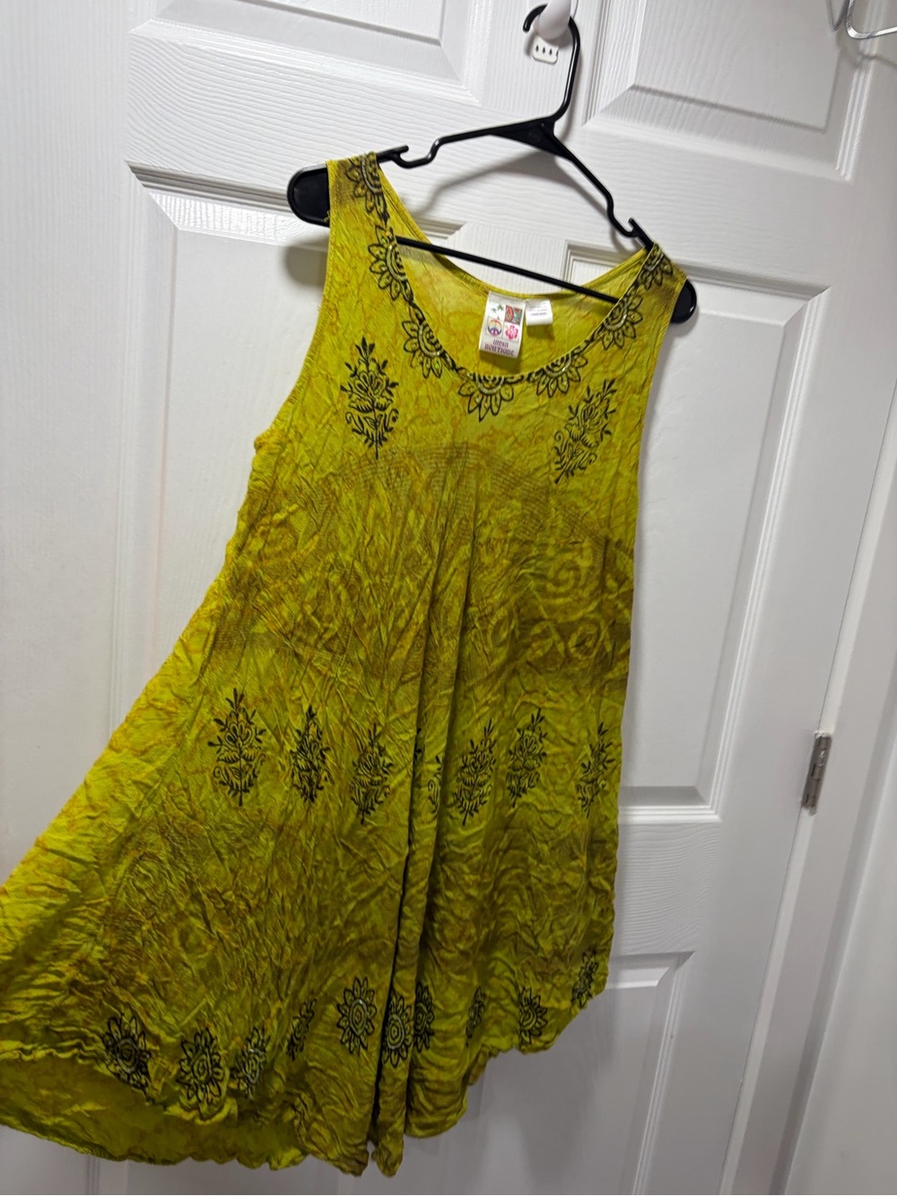 India Boutique Shift Dress Earthy Hippie Forest Fairy Rayon India Made One Size